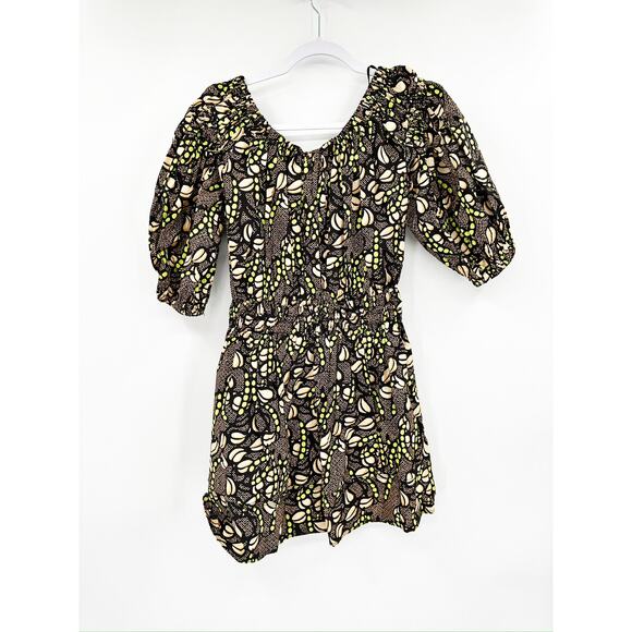 A.L.C. Maya Cotton Puff Sleeve A-Line Printed Mini Dress Size 6 NWT - Picture 3 of 6